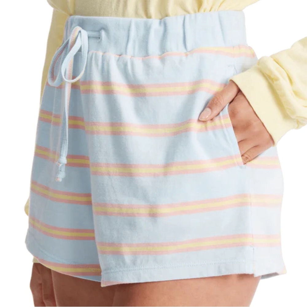Billabong Feeling Free Stripe Cotton Shorts Size Small NWT Morning Sky